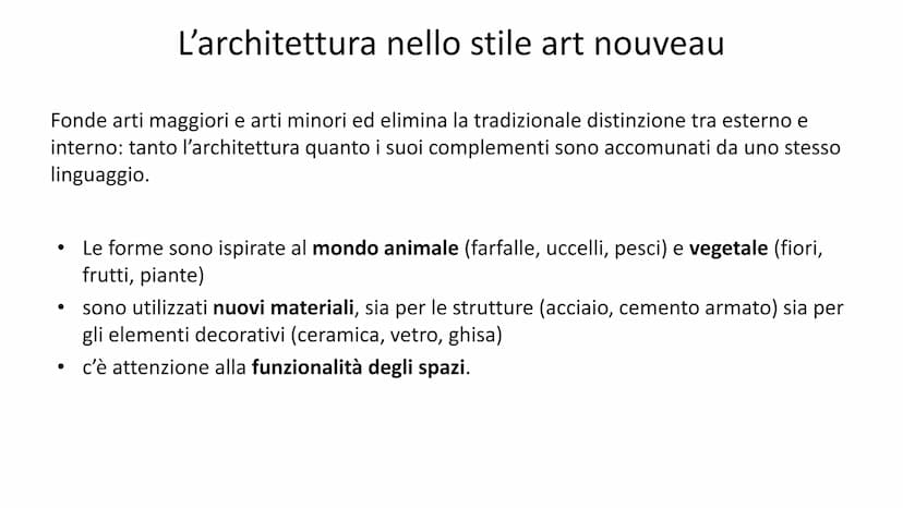 ART NOUVEAU Un'arte nuova
Il movimento Art Nouveau, sviluppatosi tra la fine dell'Ottocento e gli inizi del
Novecento, aspira a un'arte nuov