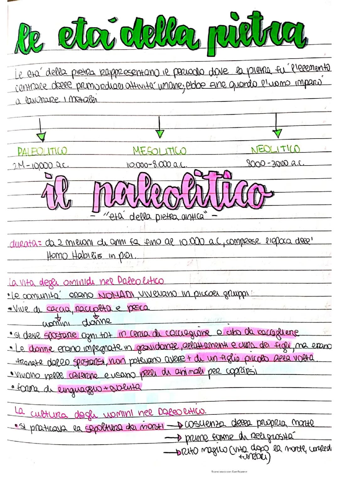 Le tre ere della pietra: Paleolitico, Mesolitico e Neolitico per scuola primaria