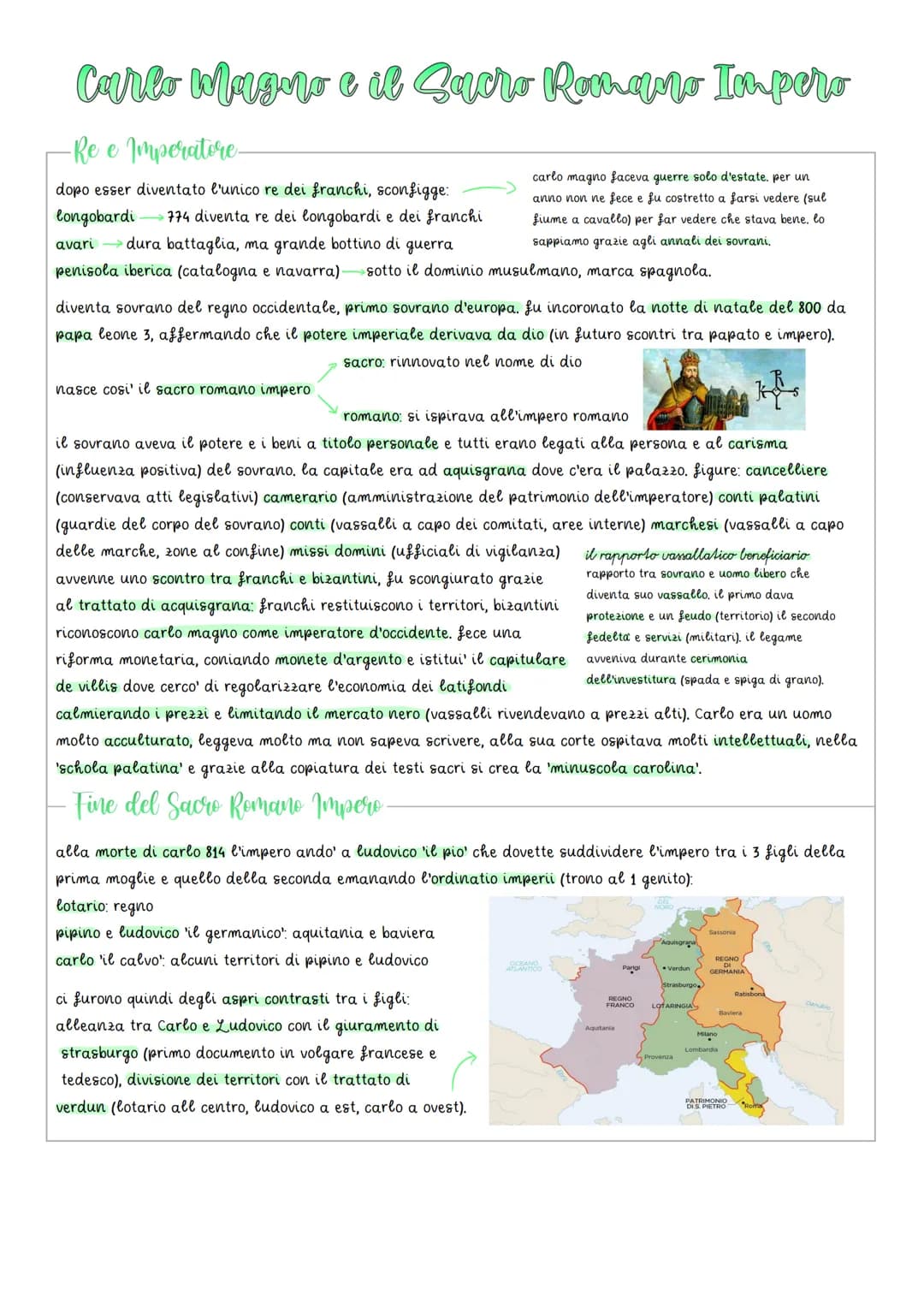 
<h2 id="reeimperatore">Re e Imperatore</h2>
<p>Dopo essere diventato l'unico re dei franchi, Carlo Magno sconfisse i longobardi nel 774, di