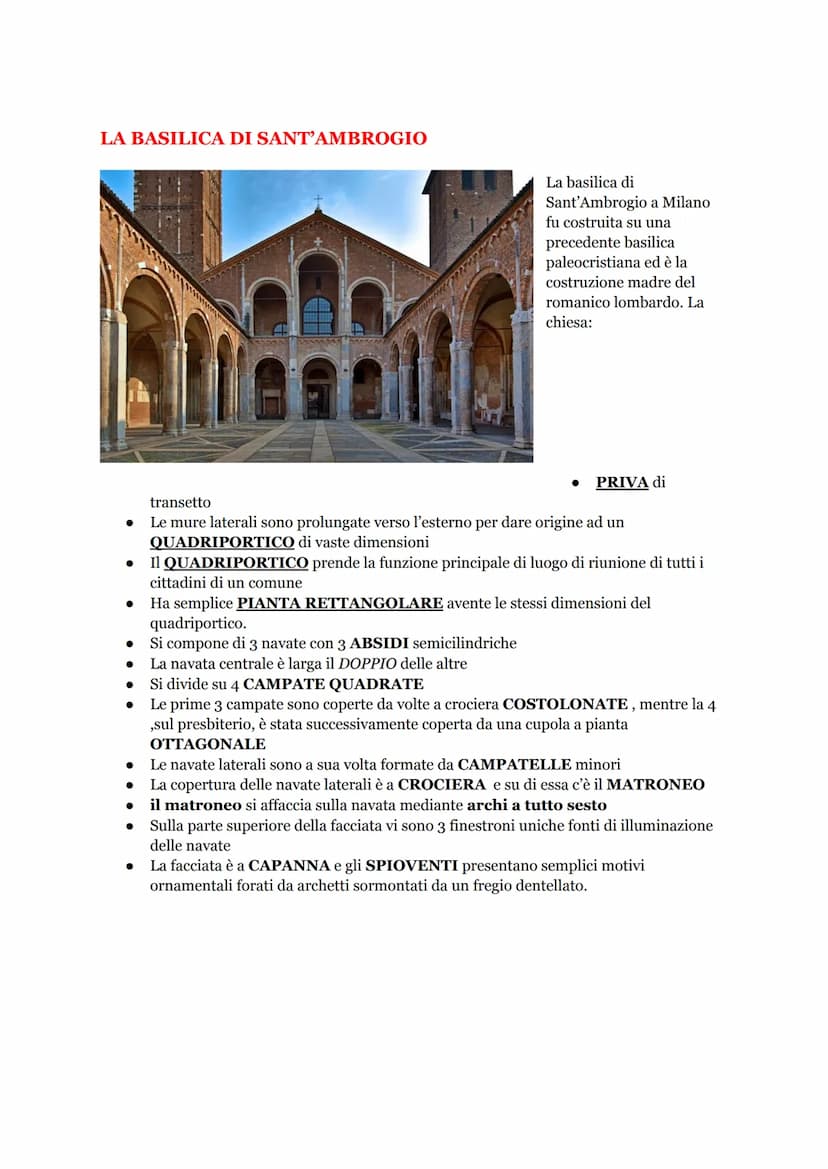 ARTE ROMANICA
A differenza dall'arte paleocristiana che era unica e omogenea in tutto l'impero,
l'arte romanica non obbedisce più alle regol