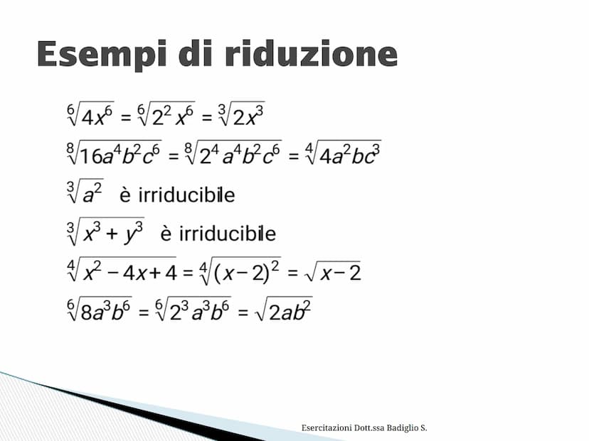 I radicali Definizione
Dato un numero n intero positivo, si chiama
radice aritmetica del numero non negativo a
il numero reale non negativo 