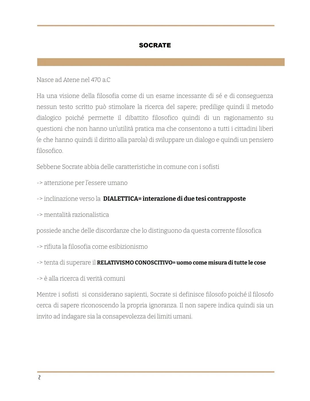 FILOSOFIA: Socrate, Platone e Aristotele
LIBRO: Pensiero in movimento 1A
Indice
Socrate
●
Platone
1
●
Ontologia (207-211)
● Conoscenza (212-