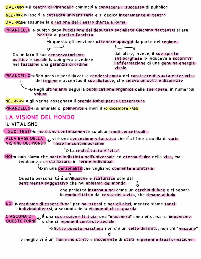 PIRANDELLO
VITA
PIRANDELLO Nasce a Girgenti nel 1867 da genitori borghesi antiborbonici
4 Frequenta il liceo classico e la facoltá di letter