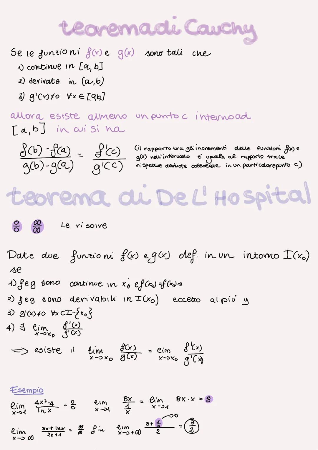 # teoremi del
calcolo differenziale

Teorema di Rolle
Data una funzione f(x) definita in un intervallo limitato e
chiuso [a; b] tale che
- f