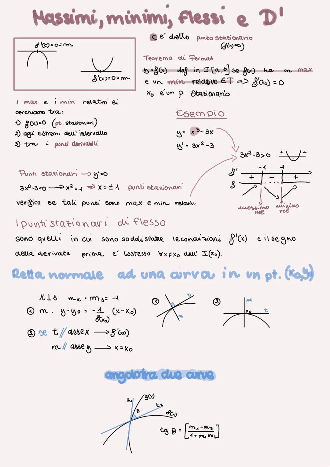 # teoremi del
calcolo differenziale

Teorema di Rolle
Data una funzione f(x) definita in un intervallo limitato e
chiuso [a; b] tale che
- f