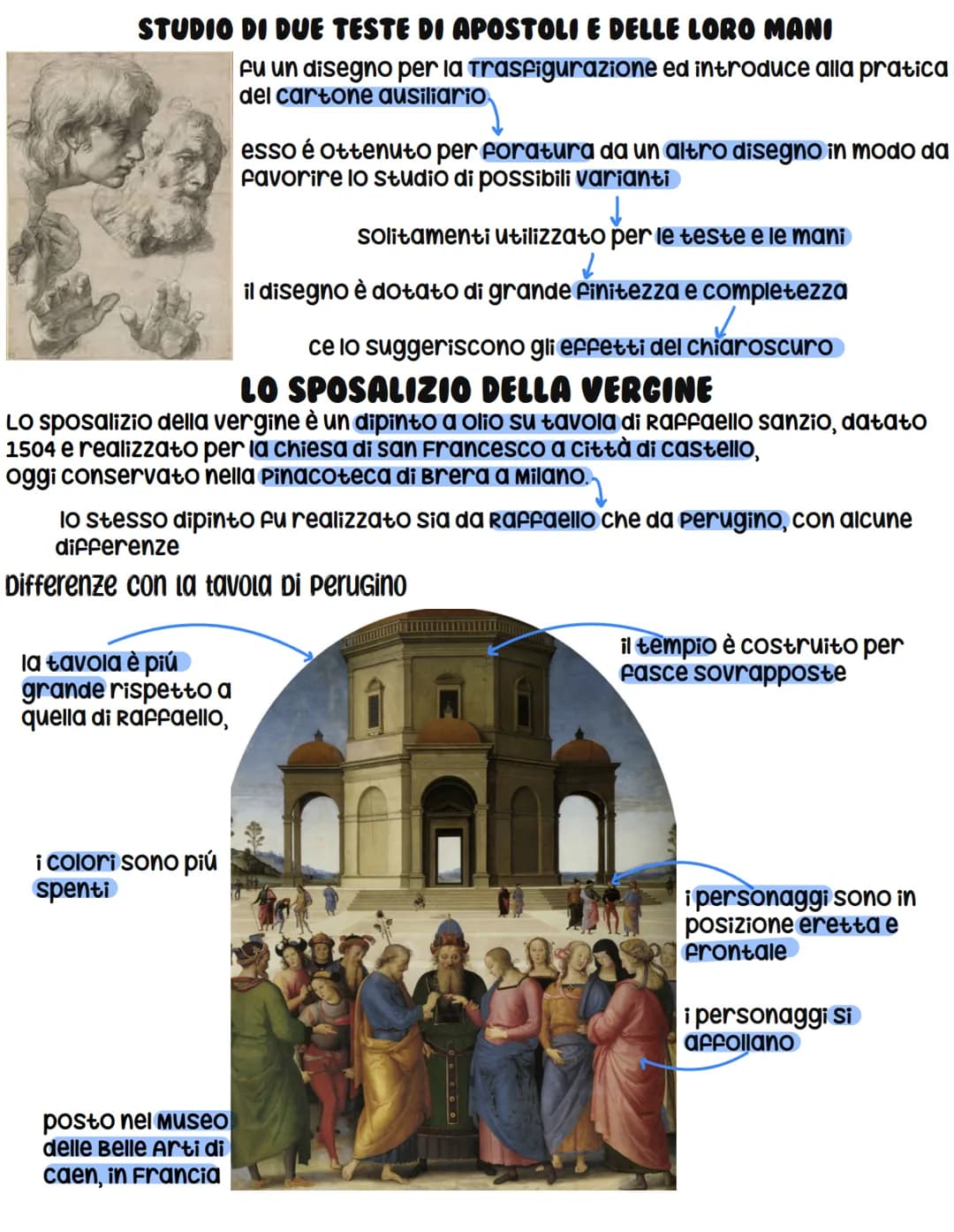 STUDIO DI DUE TESTE DI APOSTOLI E DELLE LORO MANI
LO SPOSALIZIO DELLA VERGINE
Lo sposalizio della vergine è un dipinto a olio su tavola di r