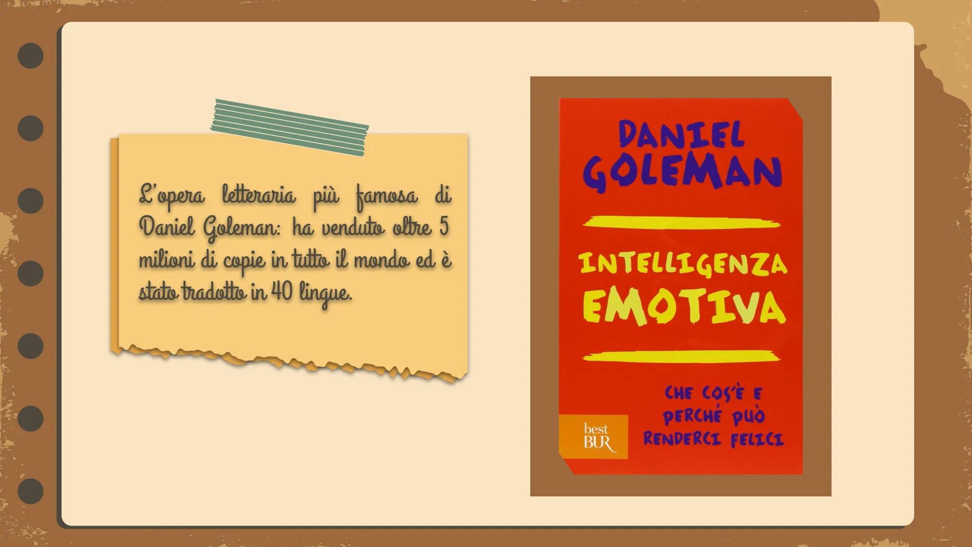 Daniel Goleman
E
L'intelligenza emotiva
Armela Vrapi 4^P 1
01 Daniel Goleman
02 Daniel Goleman: libri 04 Daniel Goleman e la teoria
dell'int