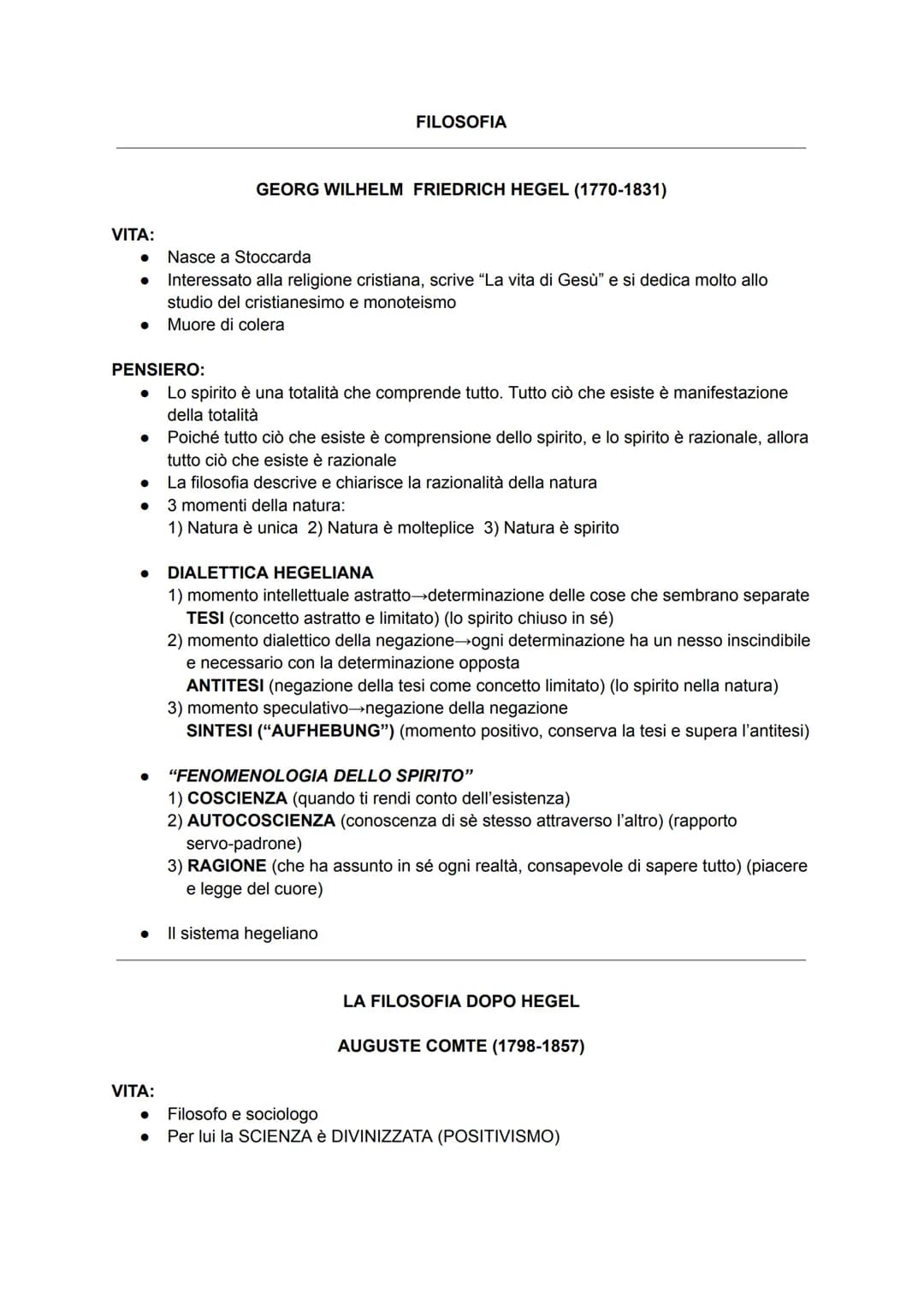 Riassunto Filosofia Maturità
