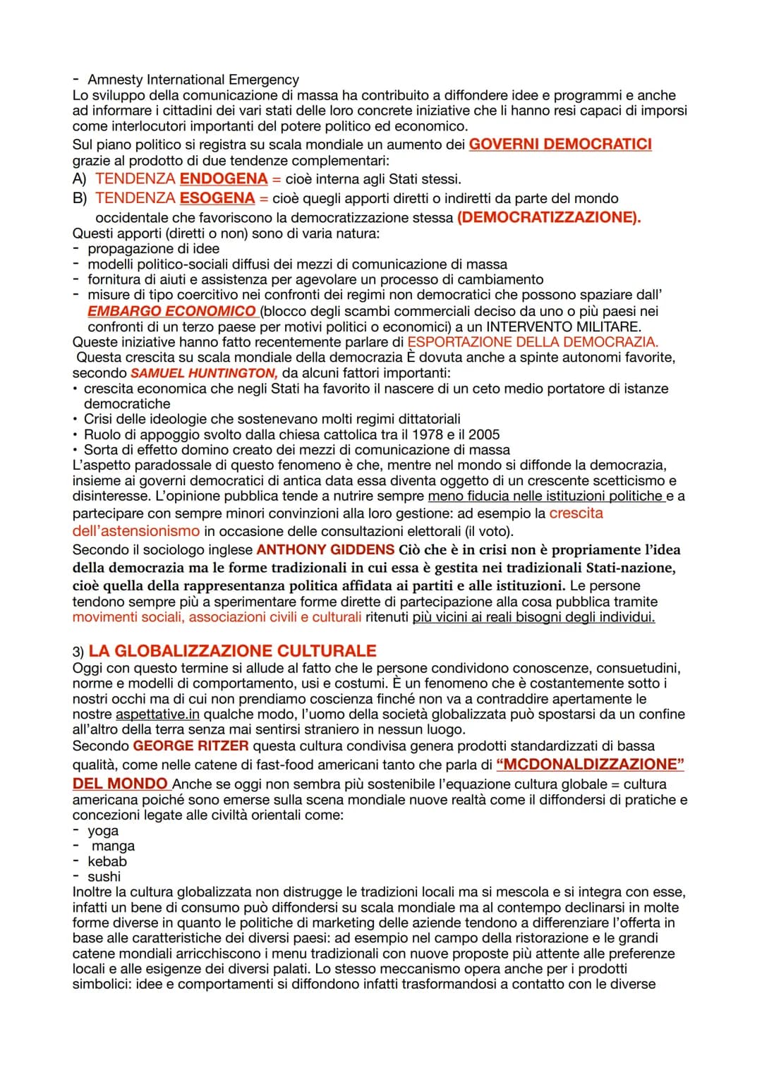LA GLOBALIZZAZIONE
È l'insieme dei processi economici, politici e socioculturali che tendono a unificare il mondo, ad
accorciare le distanze