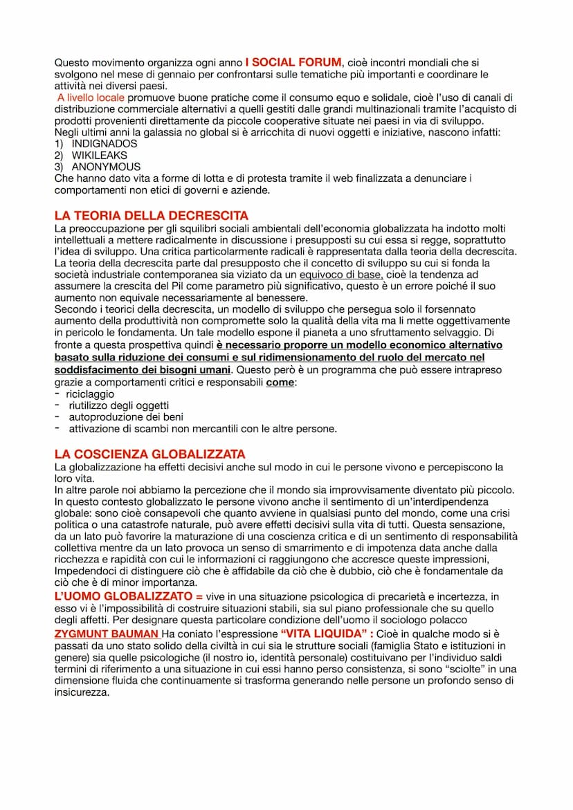 LA GLOBALIZZAZIONE
È l'insieme dei processi economici, politici e socioculturali che tendono a unificare il mondo, ad
accorciare le distanze