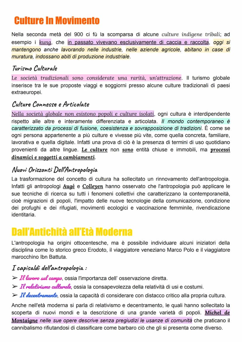 Antropologia
L'antropologia si è sviluppata nel 19 sec., e le prime indagini risalgono agli anni 50 dell'800.
↓
letteralmente scienza dell'u