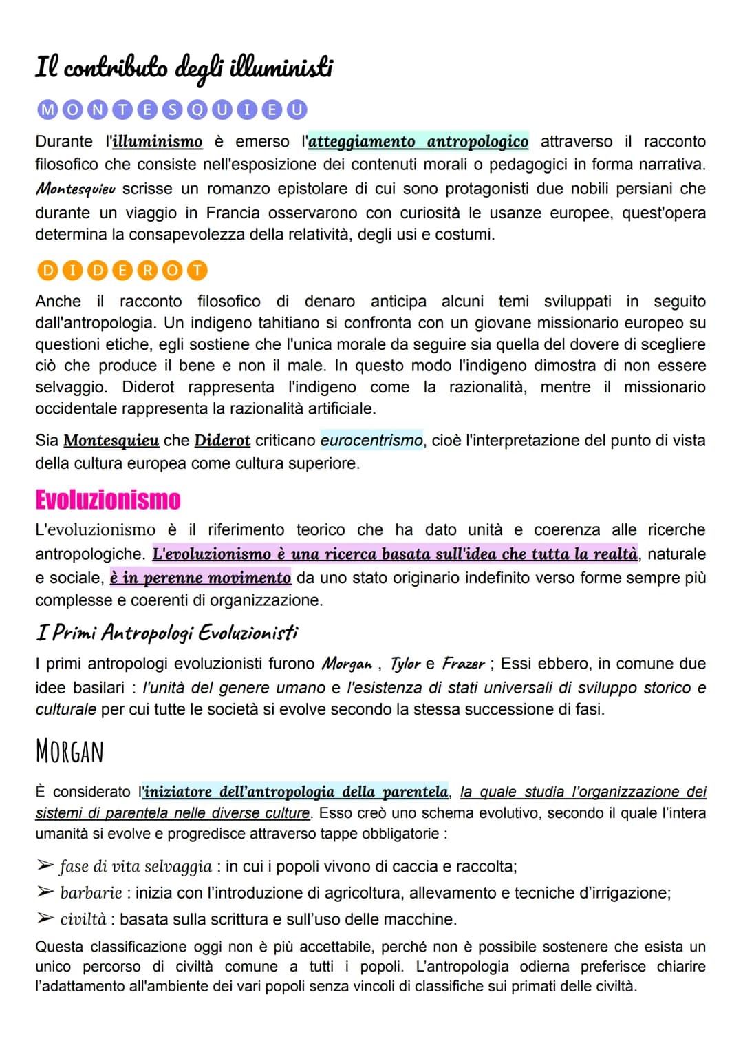 Antropologia
L'antropologia si è sviluppata nel 19 sec., e le prime indagini risalgono agli anni 50 dell'800.
↓
letteralmente scienza dell'u