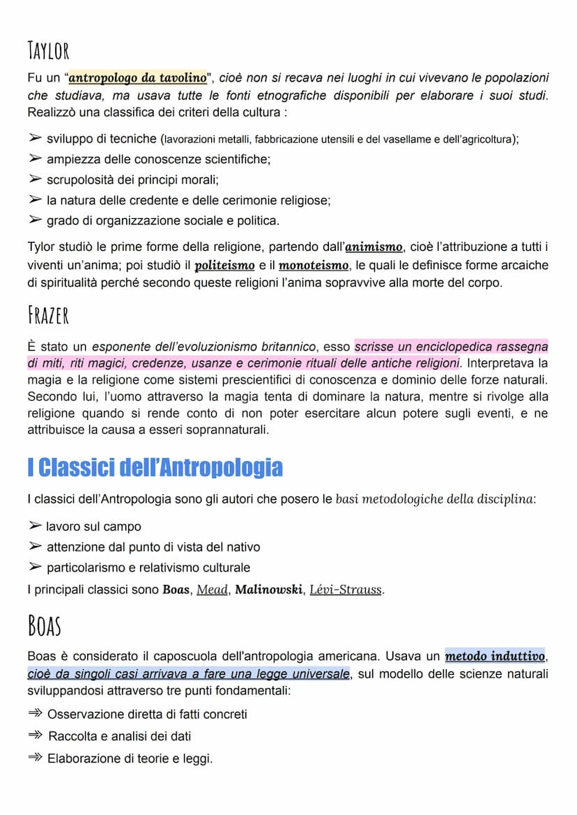 Antropologia
L'antropologia si è sviluppata nel 19 sec., e le prime indagini risalgono agli anni 50 dell'800.
↓
letteralmente scienza dell'u