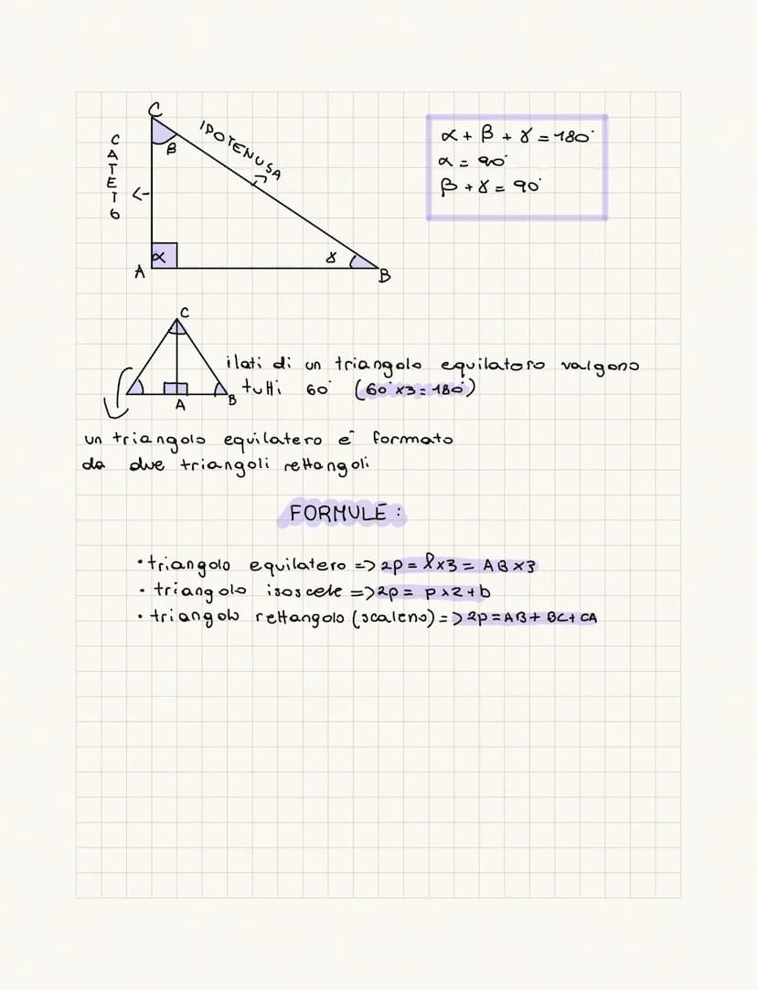 ●
A
.
I TRIANGOLI
Sono
poligoni con tre lati ed è una
parte di piano delimitata da una
spezzata chiusa di tre lati
vertice < C
●
V
angolo
in