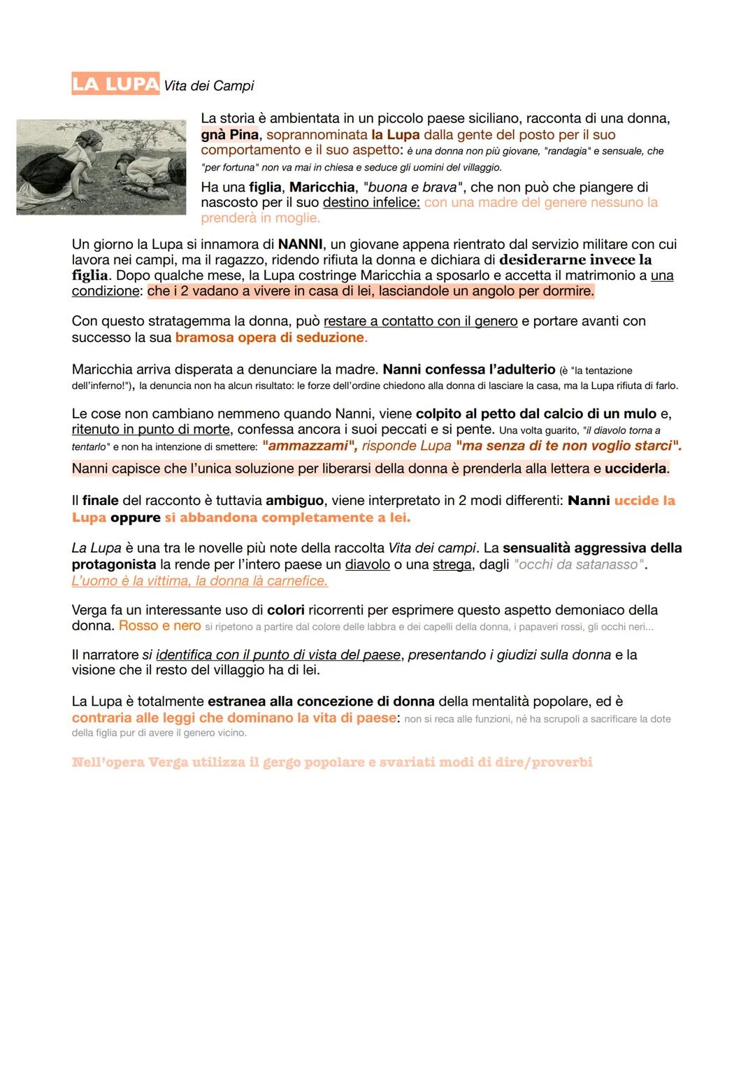 # LA LUPA Vita dei Campi

La storia è ambientata in un piccolo paese siciliano, racconta di una donna,
gnà Pina, soprannominata la Lupa dall