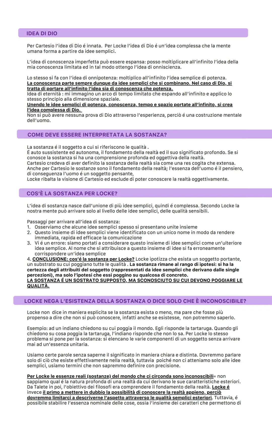 LOCKE
LA TEORIA DELLA CONOSCENZA: LOCKE vs CARTESIO
Oltre ad essere il sostenitore del liberalismo, della tolleranza é considerato il precur