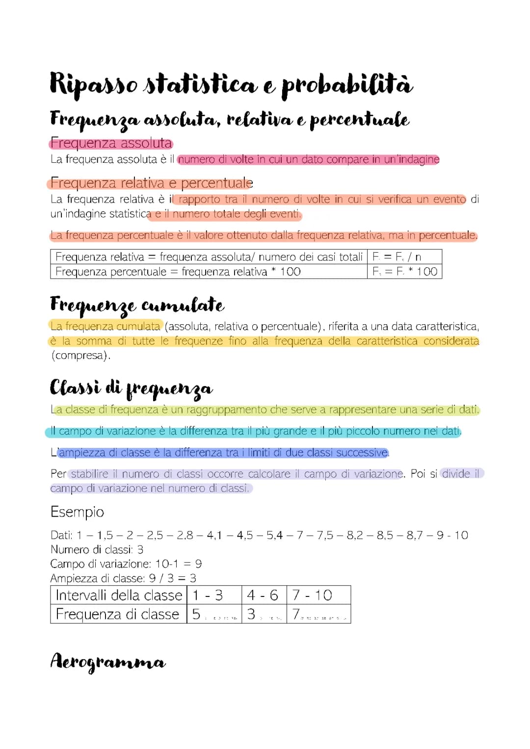 Probabilità e Statistica: Formule, Esempi, ed Esercizi per Scuola Media e Superiore