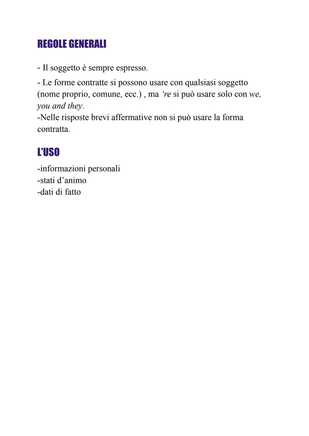 VERB TO BE
AFFERMATIVE FORM
I am/I'm
You are/You're
He is/He's
She is/She's
It is/It's
We are/We're
You are/You're
They are/They're
NEGATIVE
