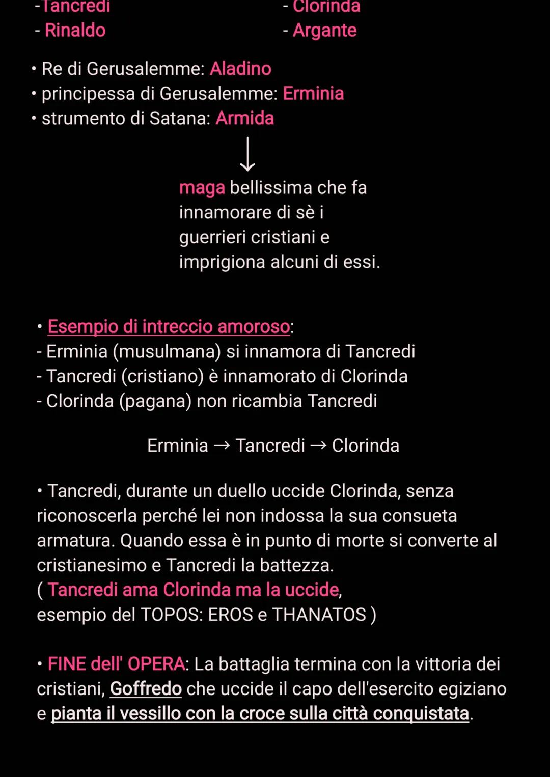 LA GERUSALEMME LIBERATA
Realizzata tra il 1570 e il 1575
Poema dedicato al duca Afonso II d'Este
●
20 canti, in ottave (tipico dei poemi epi