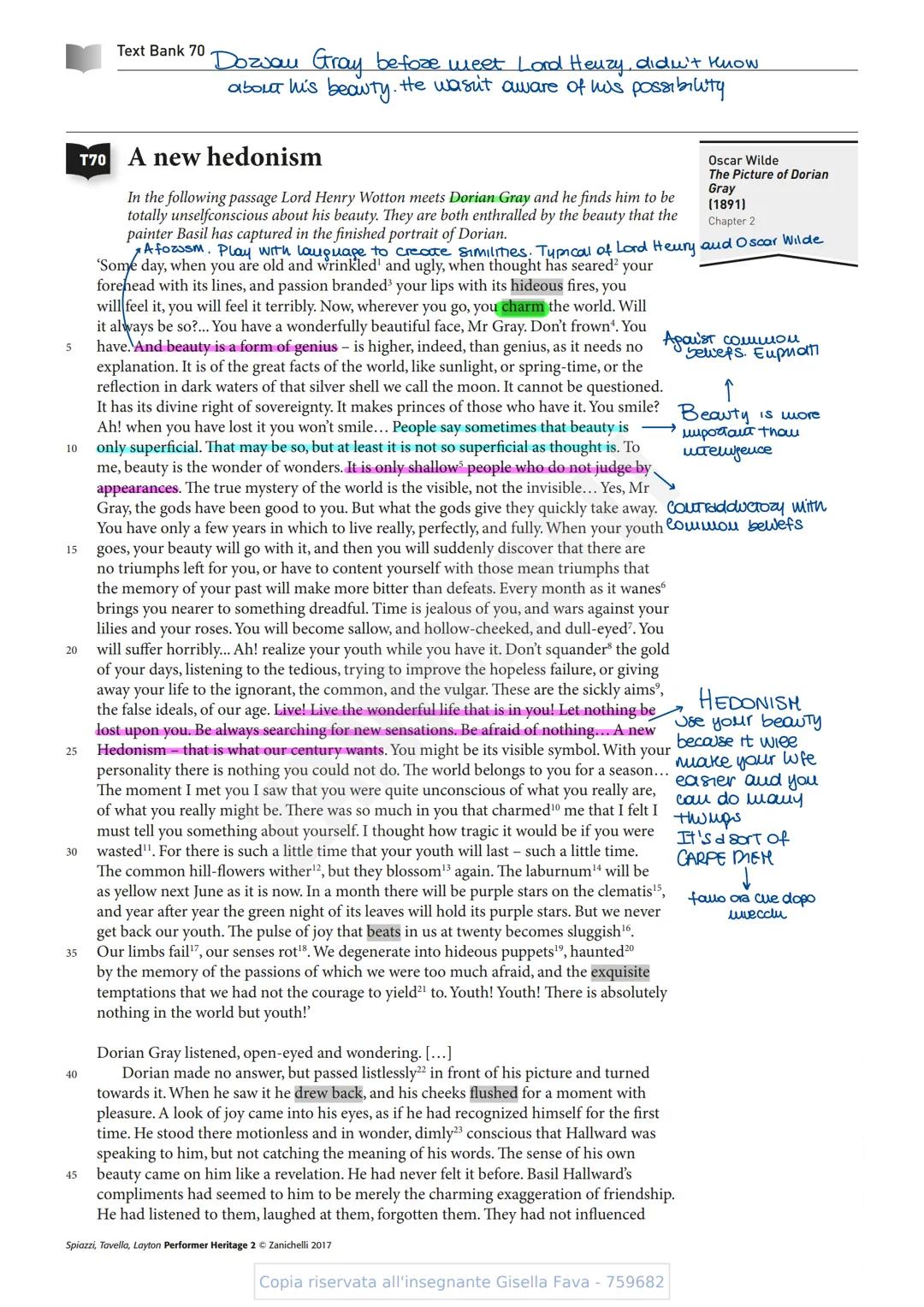 Aestheticism and Decadence
Is the most important author of the Aesthetic Movement, which represents a reaction against the dominant
moralism