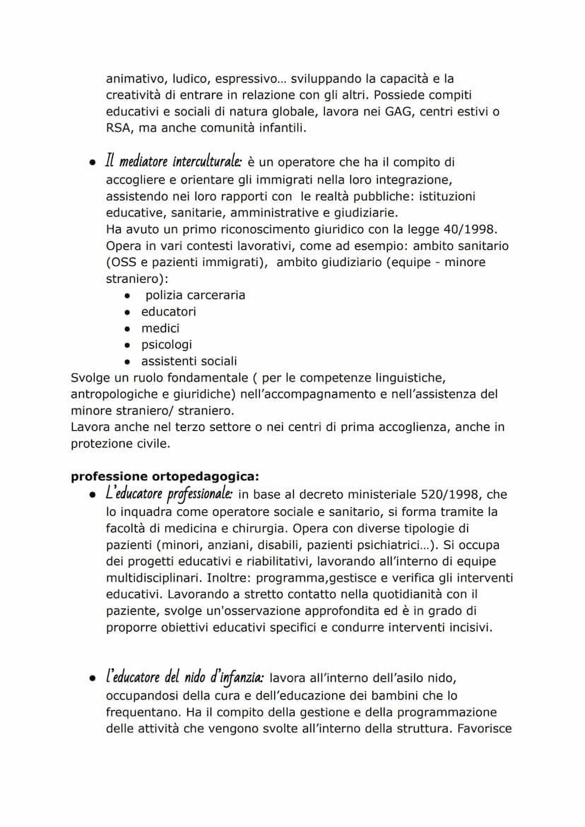 INTERVENTI IN AMBITO SOCIO SANITARIO
1 la figura professionale dell'operatore socio sanitario
1.1 I servizi alla persona
Nell'ambito dei ser