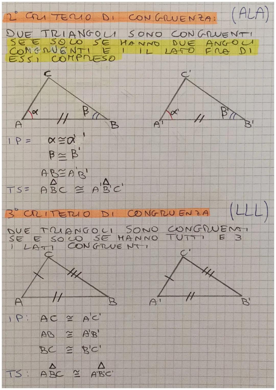 CONGRUENZA DEI TRIANGOLI

CLASSIFICAZIONE DEI TRIANGOLIN
EQUILATERO
1) LATI ISOSCE LE
SCA LENO
RETTANGOLO
2) ANGOLIACUTANGOLO
OTTUSANGOLO

S