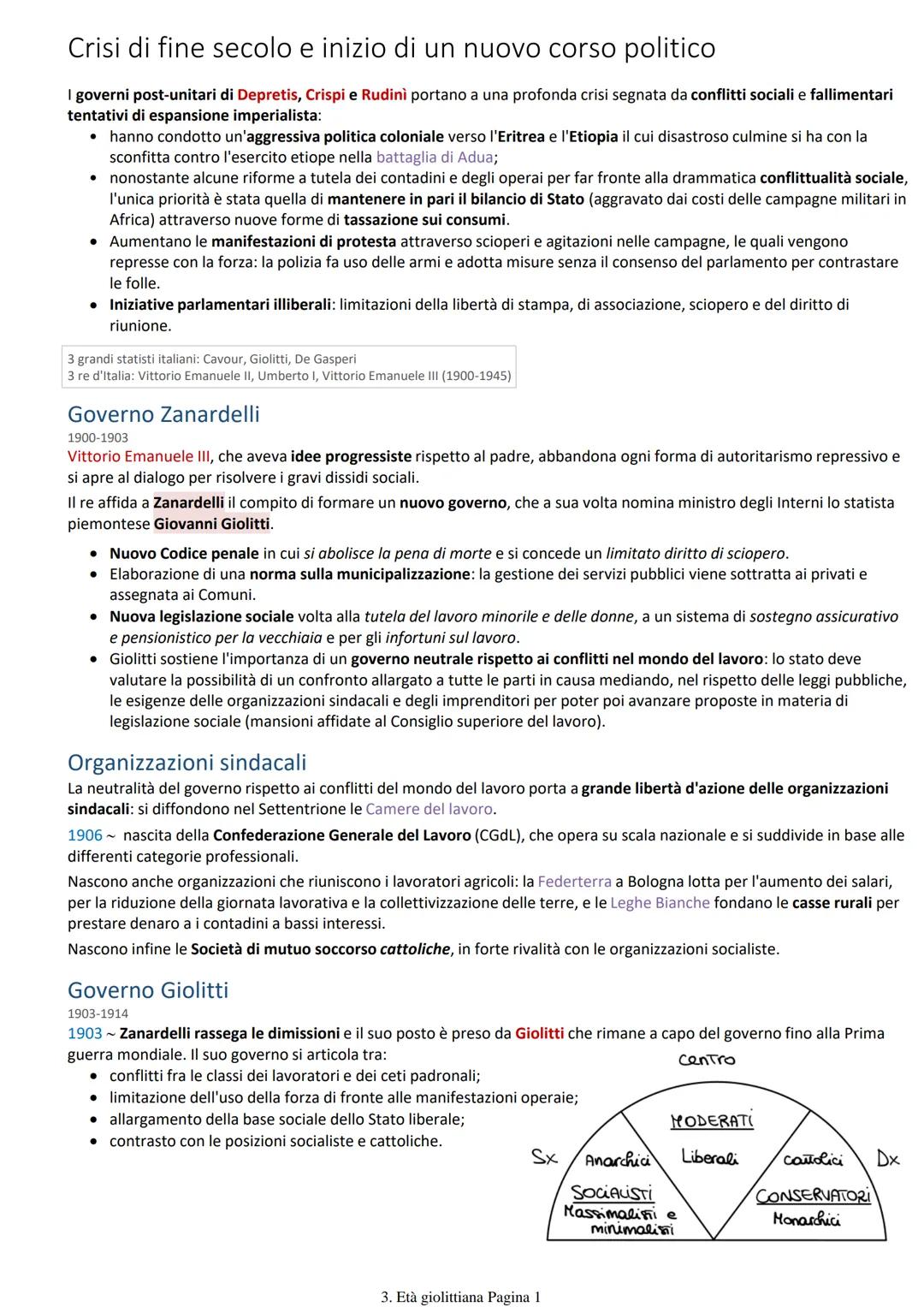 # Crisi di fine secolo e inizio di un nuovo corso politico

I governi post-unitari di Depretis, Crispi e Rudinì portano a una profonda crisi