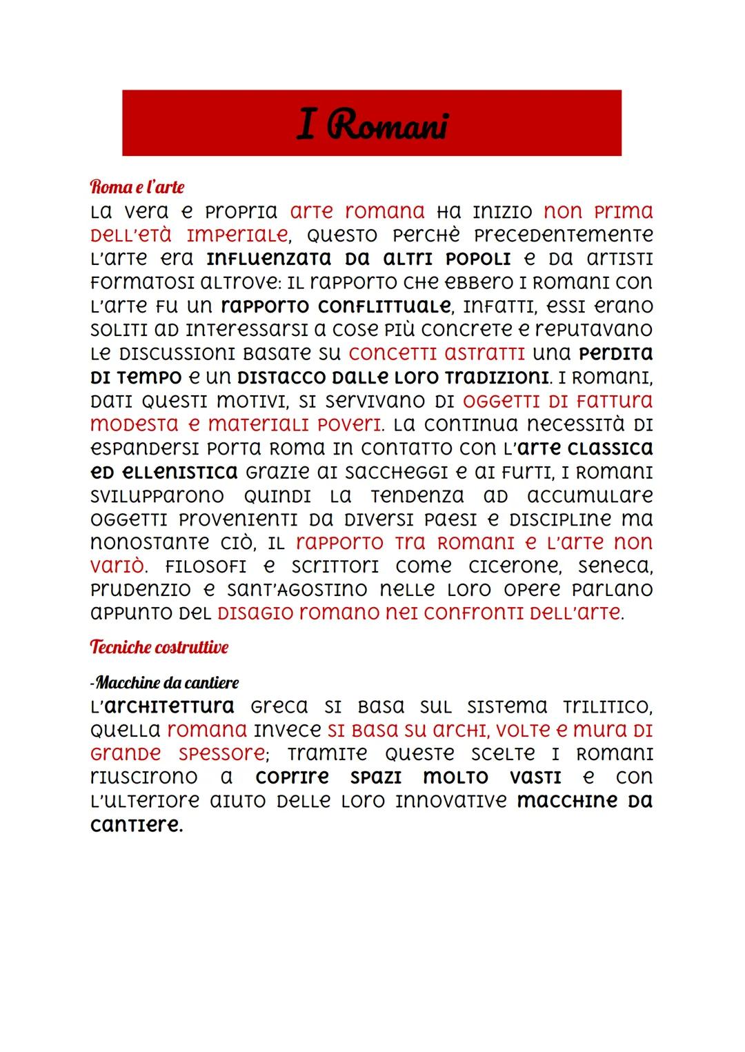 I Romani
Roma e l'arte
La vera e propria arte romana Ha InIZIO non prima
DELL'ETÀ ImperiaLE, QUESTO PercHè precedentemente
L'arte era INFLUE
