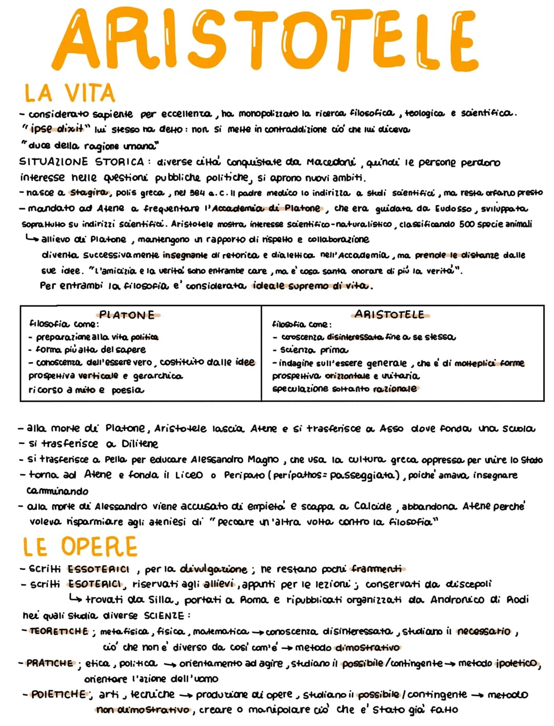 ARISTOTELE
LA VITA
- considerato sapiente per eccellenza, ha monopolizzato la ricerca filosofica, teologica e scientifica.
"ipse dixit" lui 