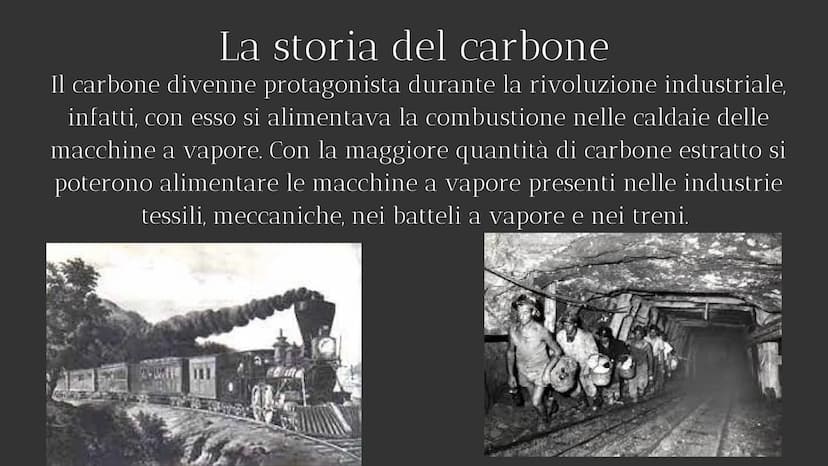 CARBONE Cos'è il carbone?
Il carbone è un combustibile fossile
e una fonte non rinnovabile
estratto da miniere sotterranee o a
cielo aperto,
