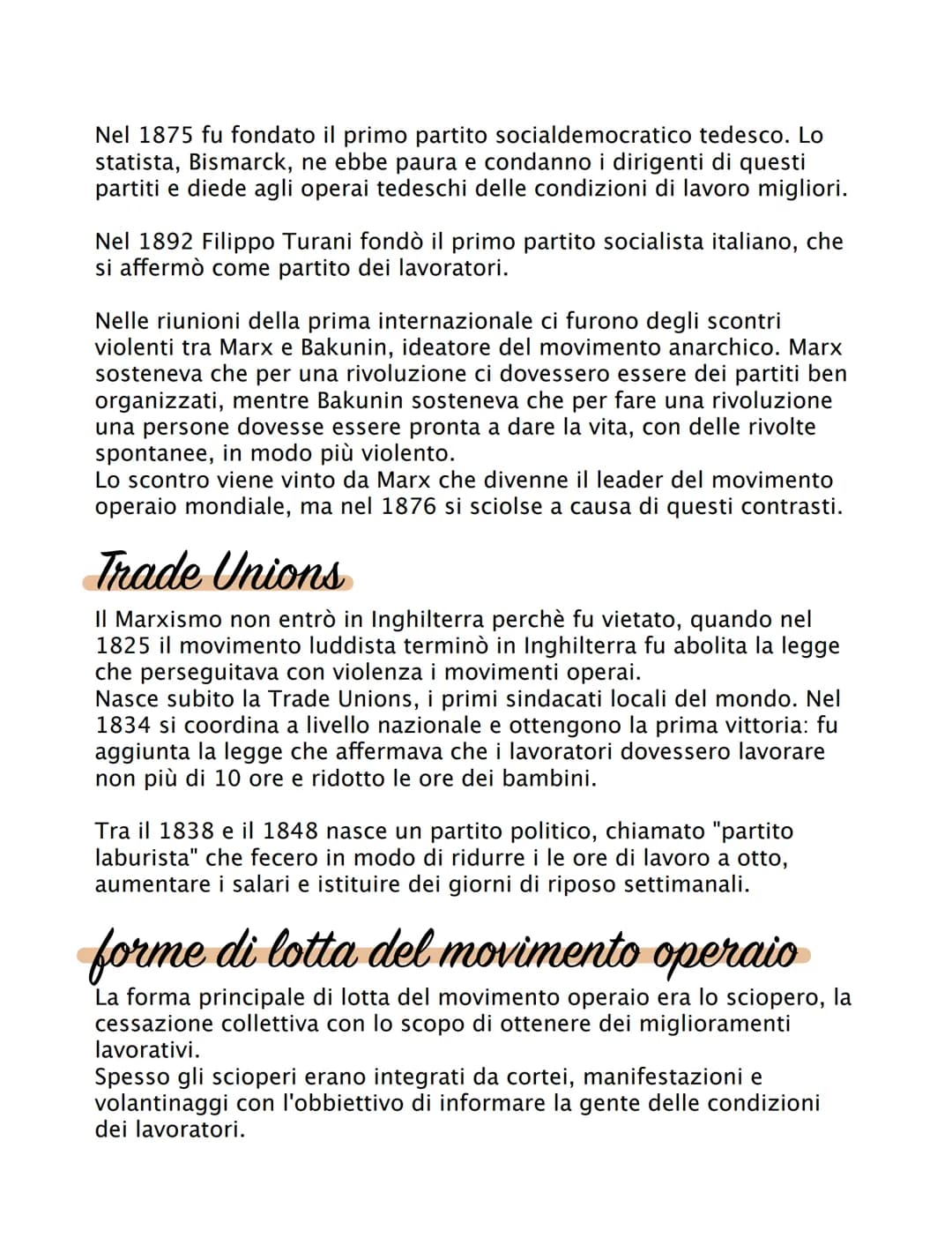 
<p>Il movimento operaio è un movimento politico e sindacale che nasce con l'obbiettivo di migliorare le condizioni lavorative degli operai 