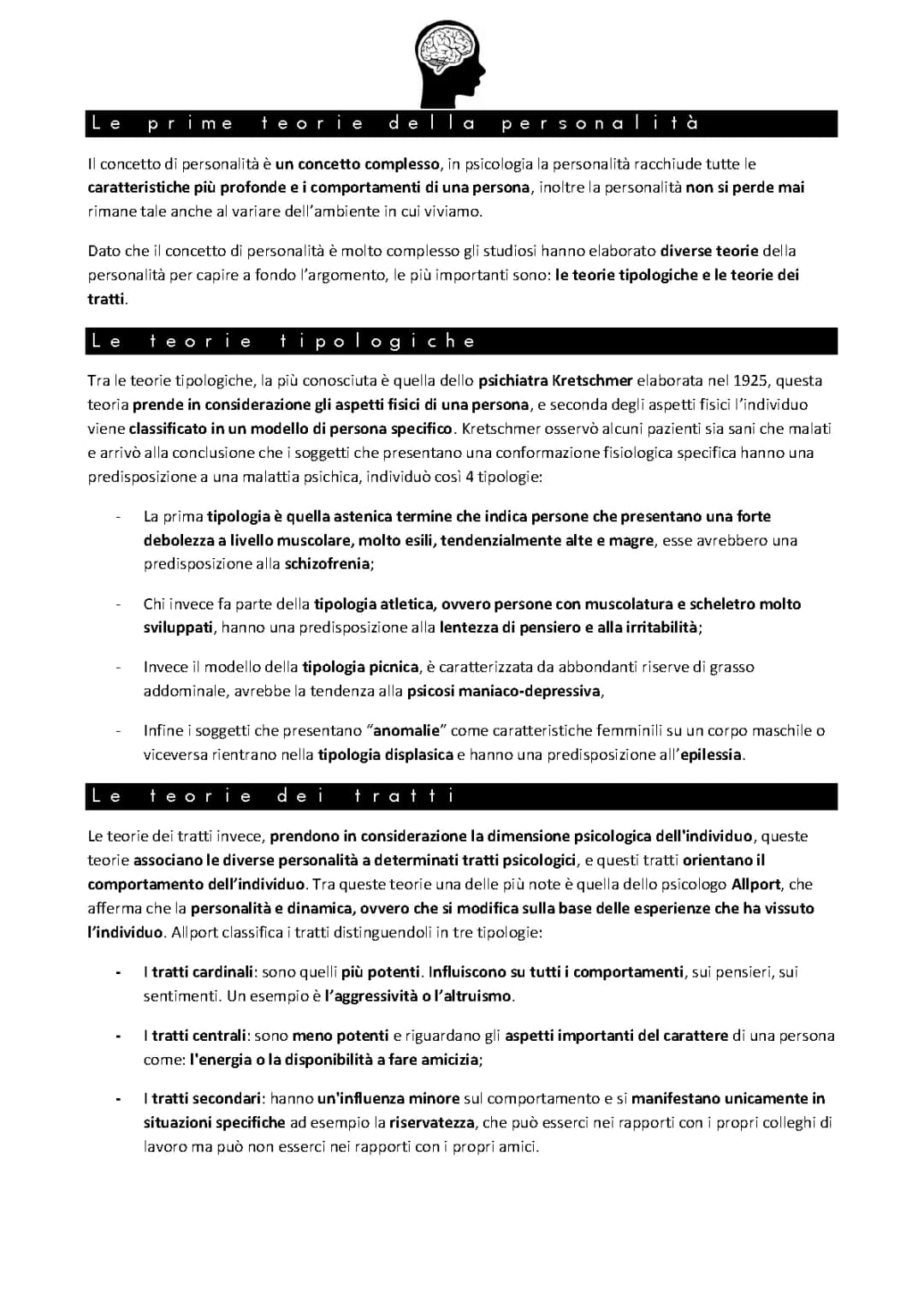 La personalità e l'inconscio