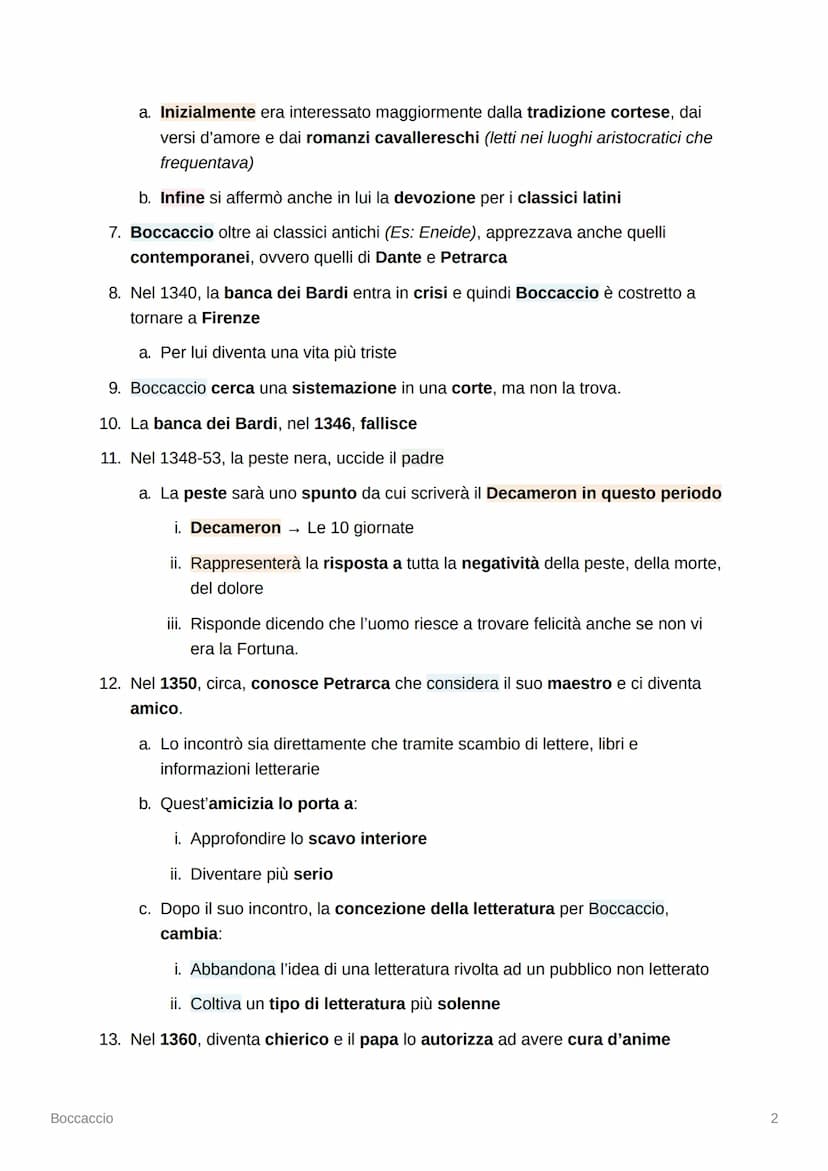 2
Boccaccio
Nato nel 1313 ad Certaldo o Firenze (non si sa)
Morto nel 1375
La vita
1. Nacque nel 1313 forse a Certaldo o forse a Firenze
2. 