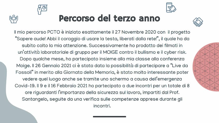 
<h2 id="candidato">Candidato</h2>
<p>Eliana Romano</p>
<h2 id="classe">Classe</h2>
<p>5°C</p>
<h2 id="annoscolastico">Anno scolastico</h2>
