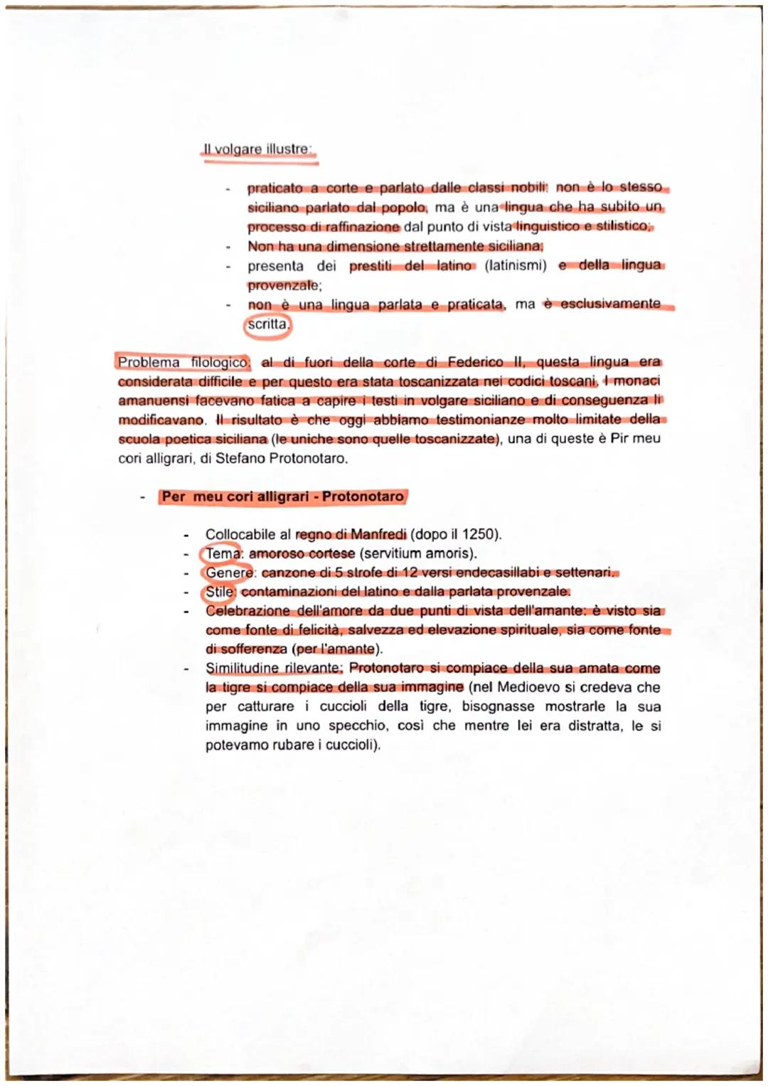 # LA SCUOLA POETICA SICILIANA (XIII secolo - Sicilia)

La scuola poetica siciliana, comprende una produzione letteraria molto diversa dalla
