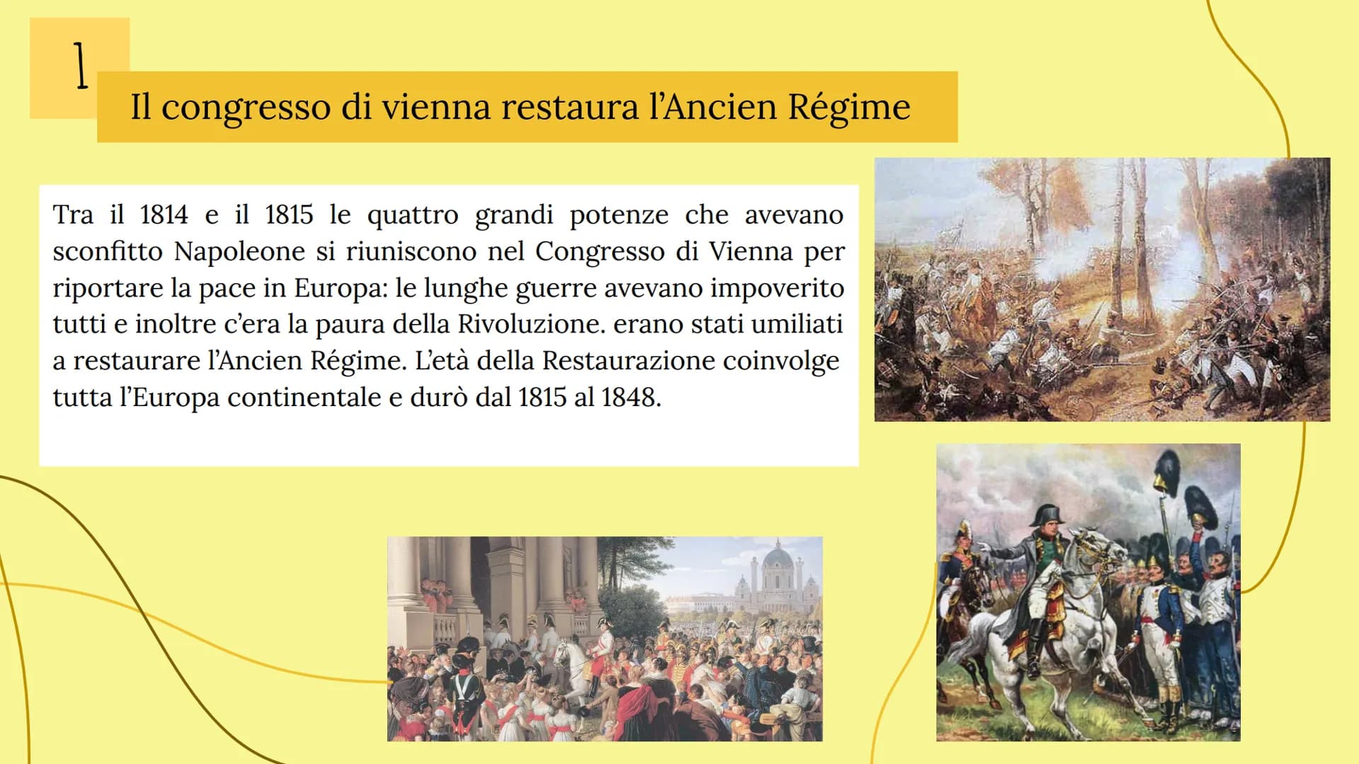 STORIA
CAPITOLO 15
SPAGNA
BELGIO
M
PARIGI
PIEMONTE ON
MODENA
VENETO
ROMAGNA
NAPOLI
CALABRIA
GRECIA
l'età della
restaurazione 1
Il congresso 
