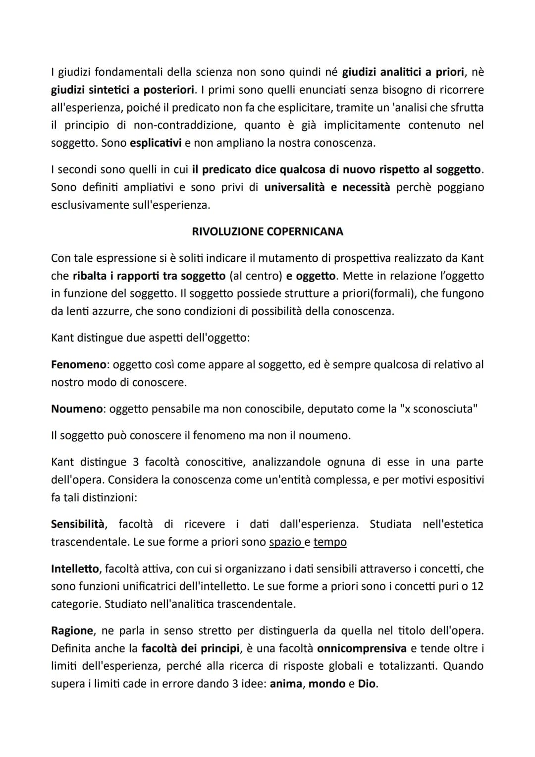 KANT
IL CRITICISMO O FILOSOFIA DEL LIMITE
Nacque da una famiglia scozzese nel 1724. Kant è un innatista, per lui conoscere
significa ricorda