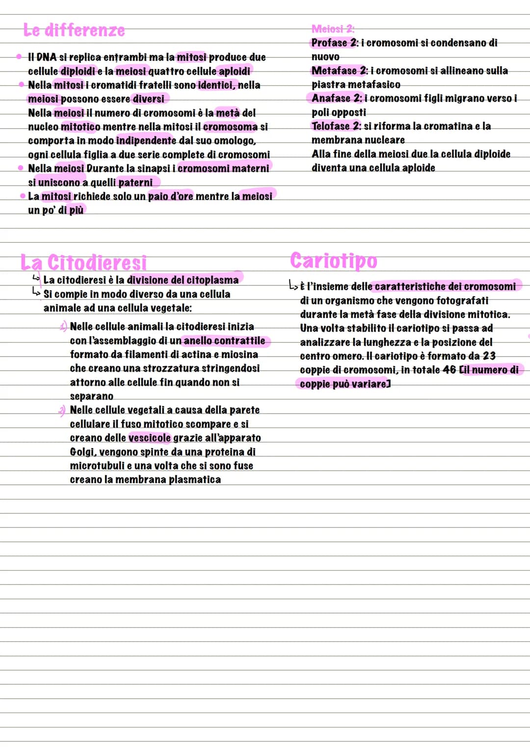 Divisione
La divisione cellulare
L> processo dove la cellula si divide e crea due cellule figlie
L₂ formata da 4 eventi fondamentali:
↳₂ Seg