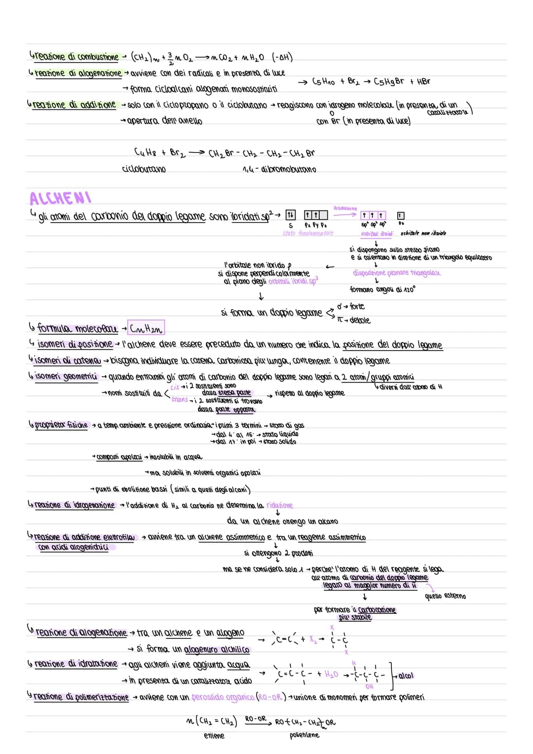 ALCANI
tutti gli atomi di carbonio sono ibridati sp³
formula molecolare → Cm H₂m +2
Gisomeria di catena
6 gruppi alchilici → gruppi
6 isomer