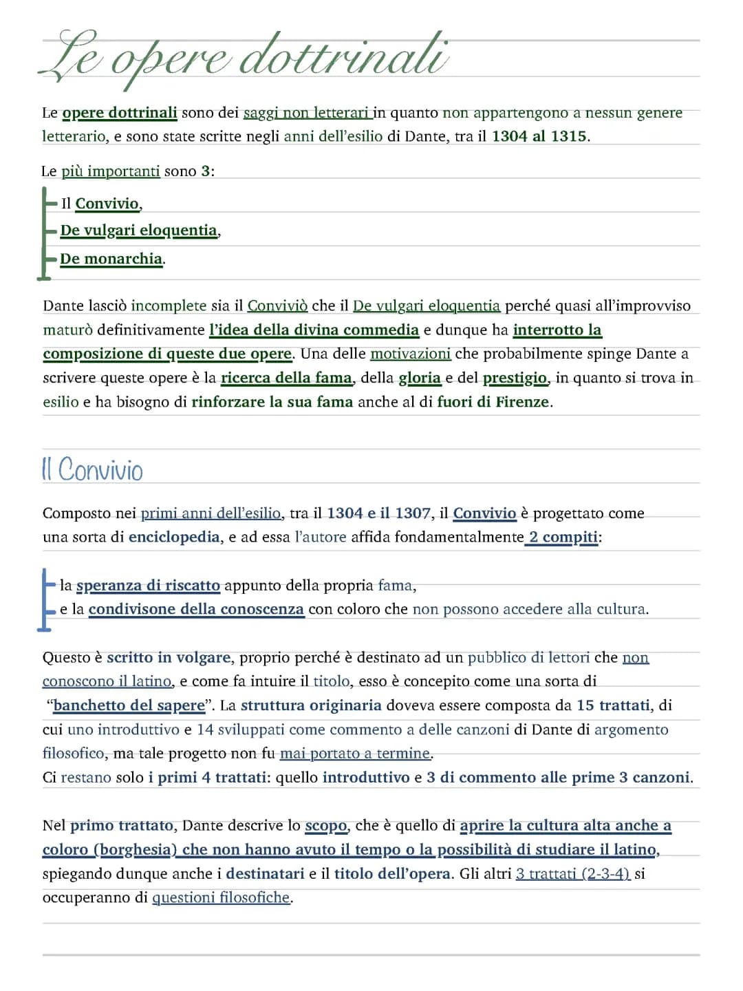 Le opere dottrinali di Dante