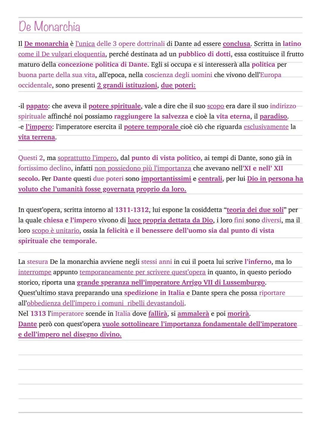 Le opere dottrinali
Le opere dottrinali sono dei saggi non letterari in quanto non appartengono a nessun genere
letterario, e sono state scr