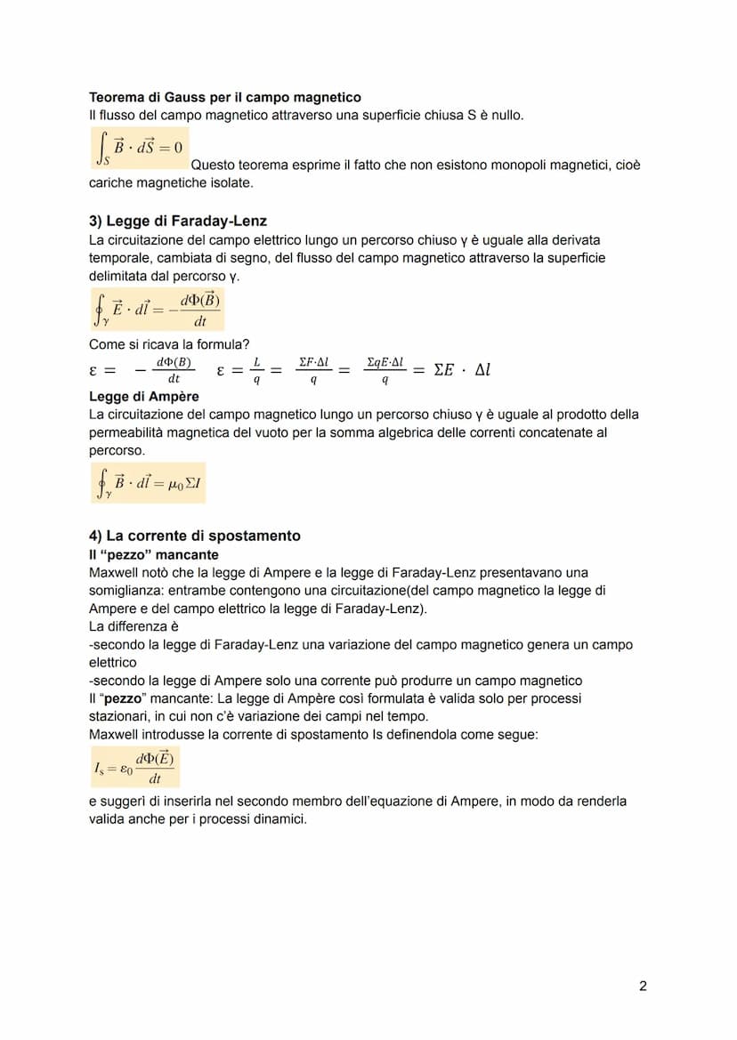 La teoria di Maxwell
1)La sintesi dell'elettromagnetismo
La teoria di Maxwell si fonda su quattro equazioni che collegano le variazioni del 