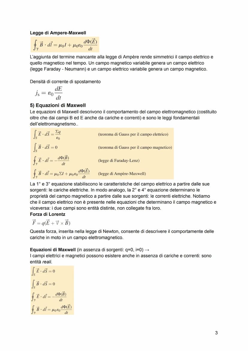 La teoria di Maxwell
1)La sintesi dell'elettromagnetismo
La teoria di Maxwell si fonda su quattro equazioni che collegano le variazioni del 