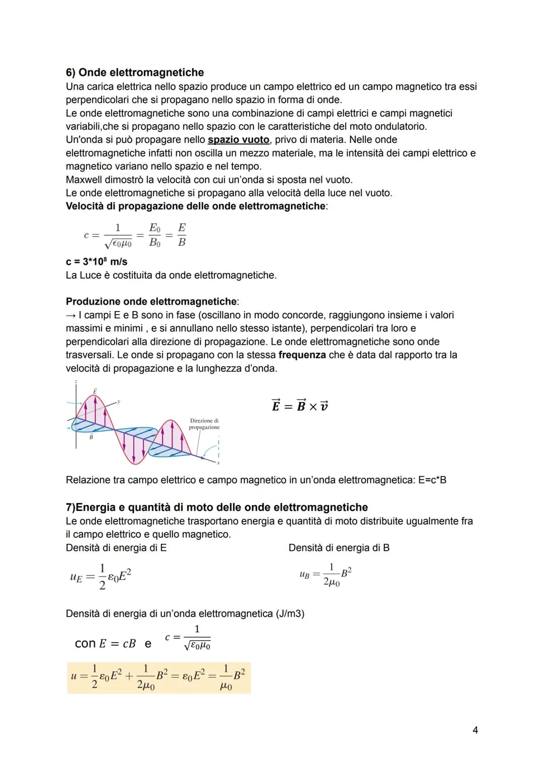 La teoria di Maxwell
1)La sintesi dell'elettromagnetismo
La teoria di Maxwell si fonda su quattro equazioni che collegano le variazioni del 