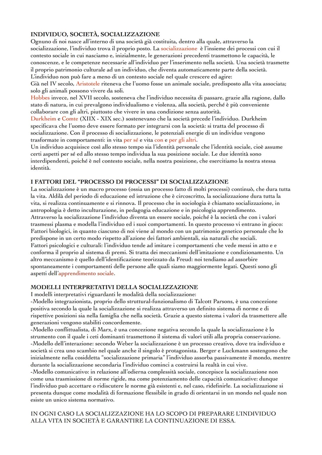 INDIVIDUO, SOCIETÀ, SOCIALIZZAZIONE
Ognuno di noi nasce all'interno di una società già costituita, dentro alla quale, attraverso la
socializ