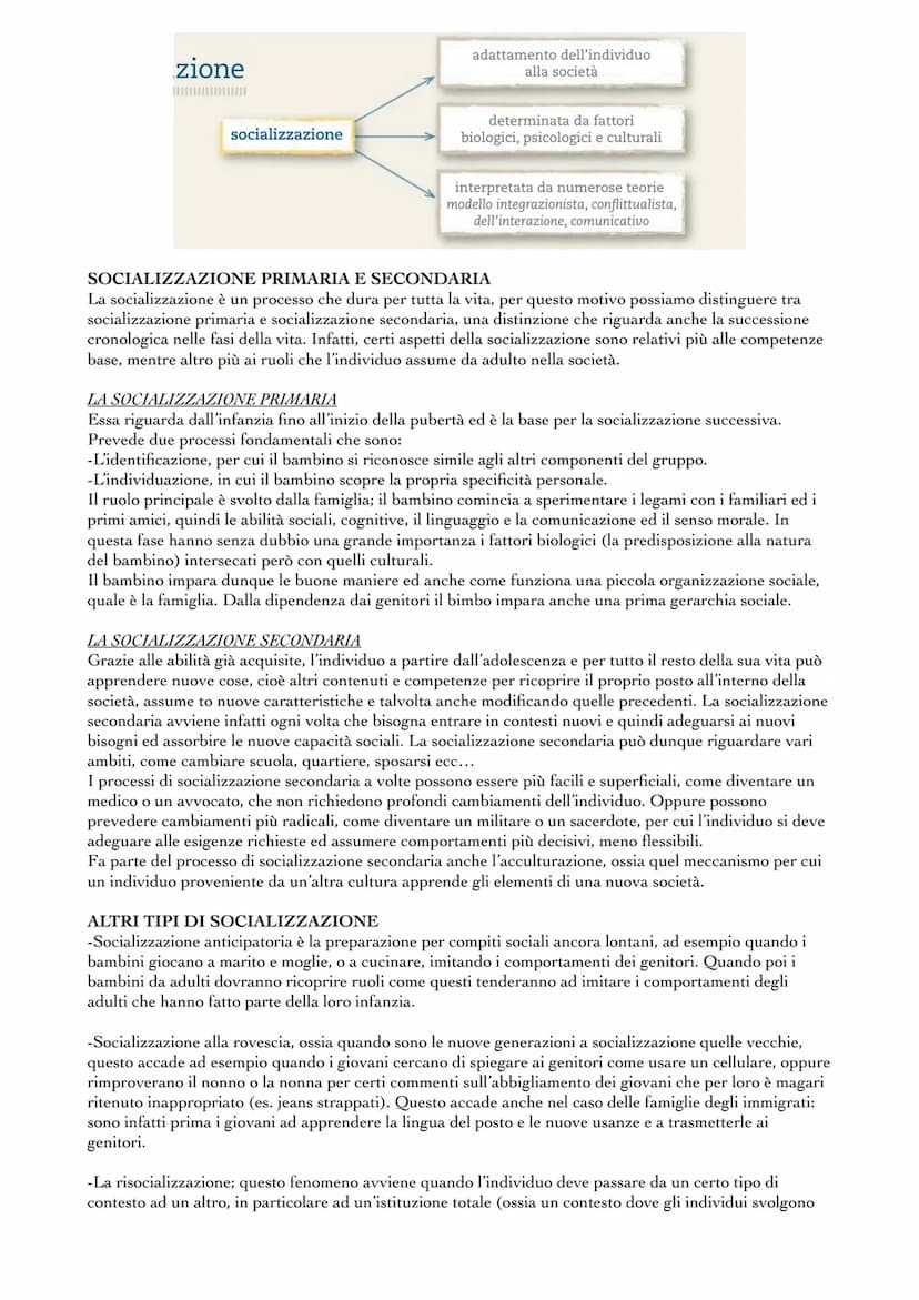 INDIVIDUO, SOCIETÀ, SOCIALIZZAZIONE
Ognuno di noi nasce all'interno di una società già costituita, dentro alla quale, attraverso la
socializ