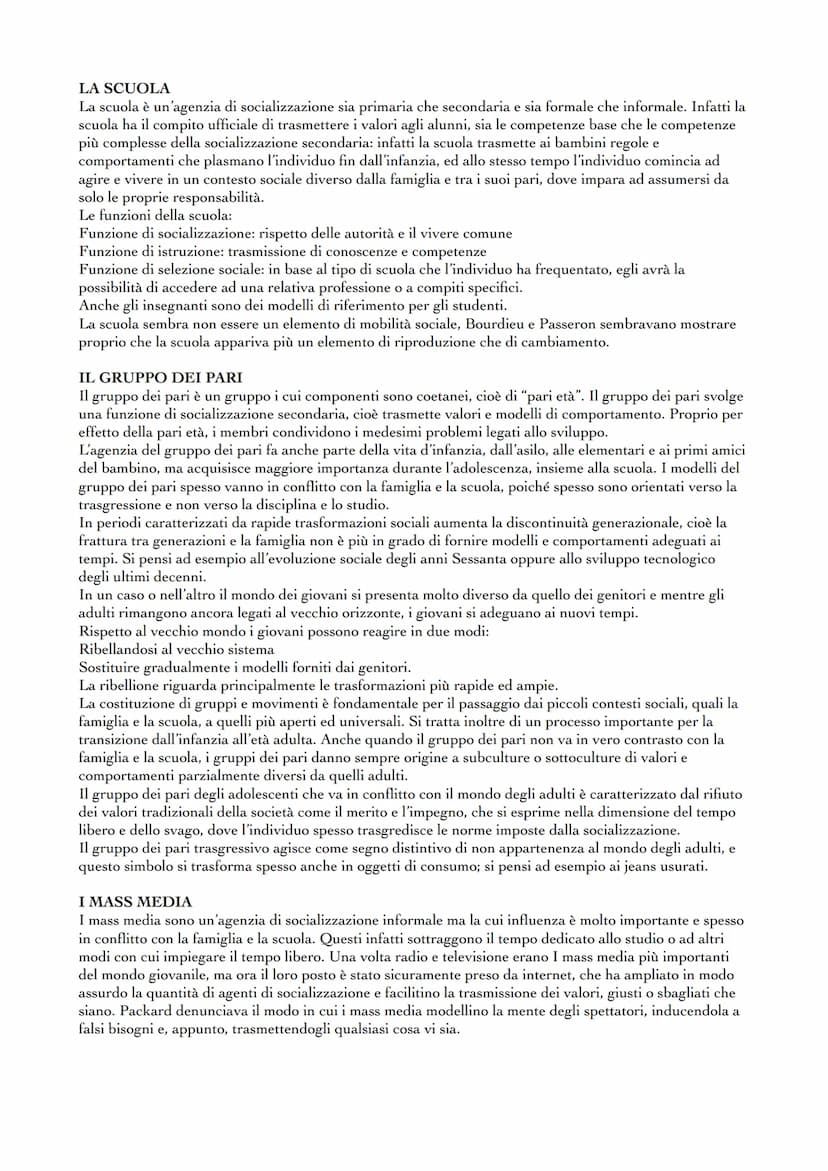 INDIVIDUO, SOCIETÀ, SOCIALIZZAZIONE
Ognuno di noi nasce all'interno di una società già costituita, dentro alla quale, attraverso la
socializ