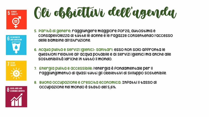 Lagenda 2030
COS'E
L'agenda 2030 è un programma
d'azione per le persone ed il pianeta, in
cui si tiene conto del progresso
sociale, economic