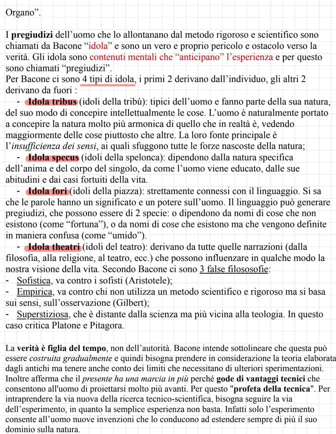 Francesco Bacone
Filosofo molto importante per la rivoluzione scientifica perchè sottolineò
l'importanza di conoscere approfonditamente la s