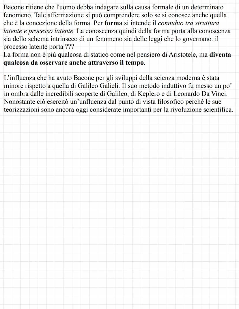 Francesco Bacone
Filosofo molto importante per la rivoluzione scientifica perchè sottolineò
l'importanza di conoscere approfonditamente la s